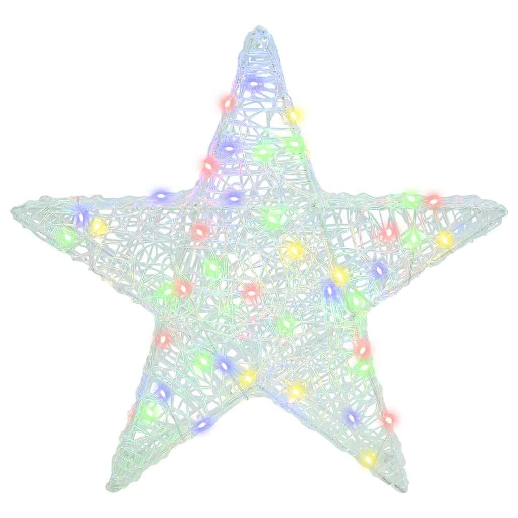 3D Stern mit 50 LEDs Mehrfarbig Acryl Weihnachtsbaumschmuck 55 x 53,5 x 10 cm dekoratives Ornament für Wohnzimmer und Advent mit USB Stromversorgung und Fernbedienung