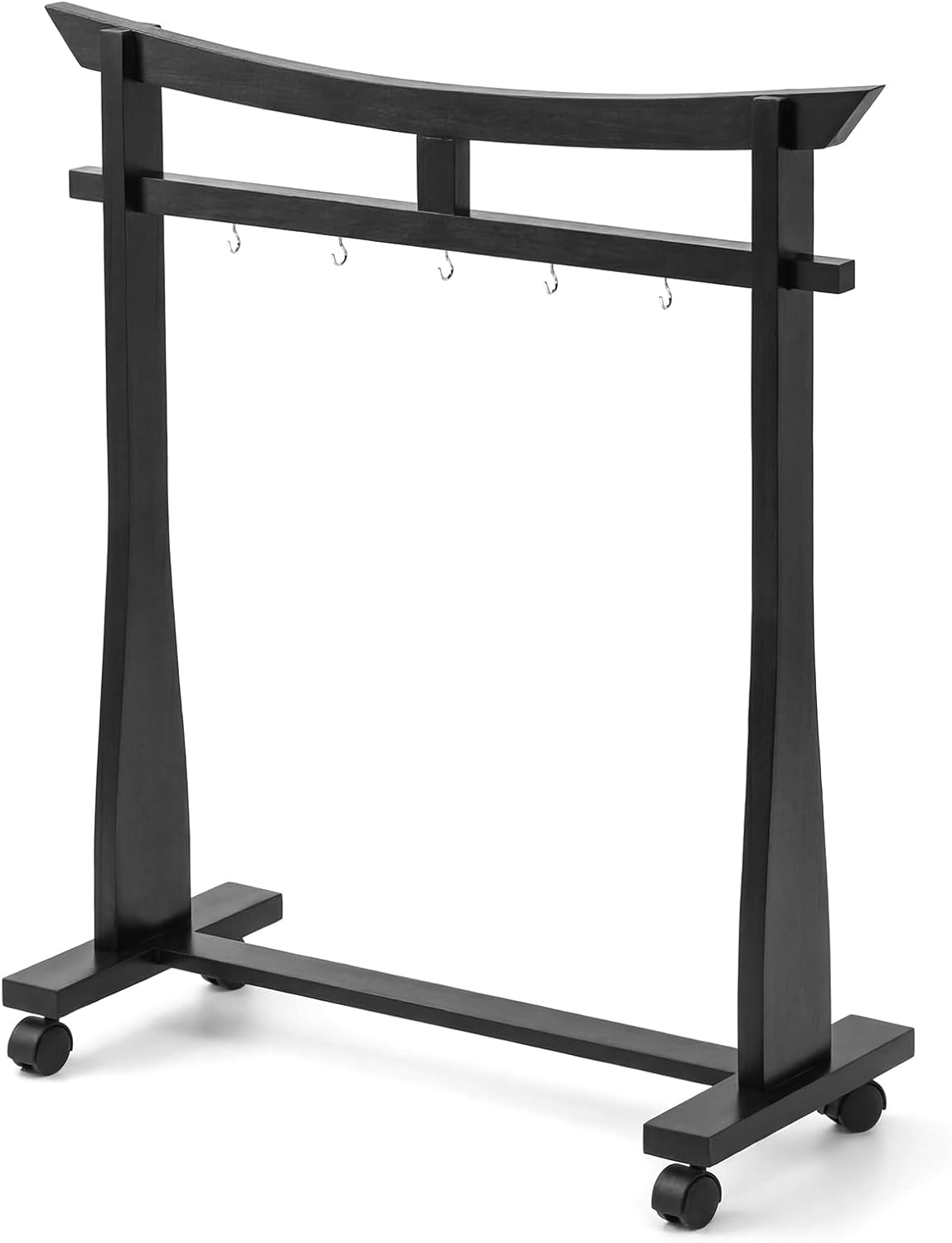 Ripeng Gong Chimes Wood Stand for 14" to 22" Gongs with Base for 1 Gong Wood Drum Stand with Brake Pulley for Sound Therapy and Meditation(Black, Style B)