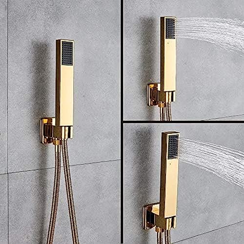 Robinet de douche numérique or de prestige avec pommeau LED effet cascade