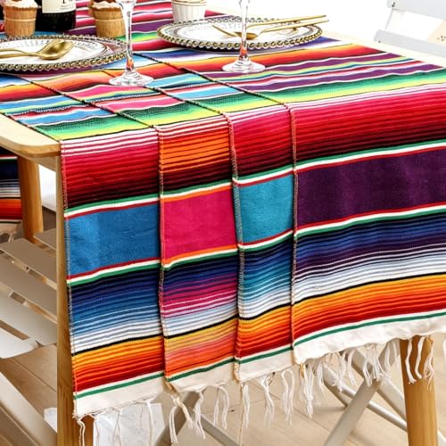 Mantel a rayas de México de 120*180cm para proteger mesas 6
