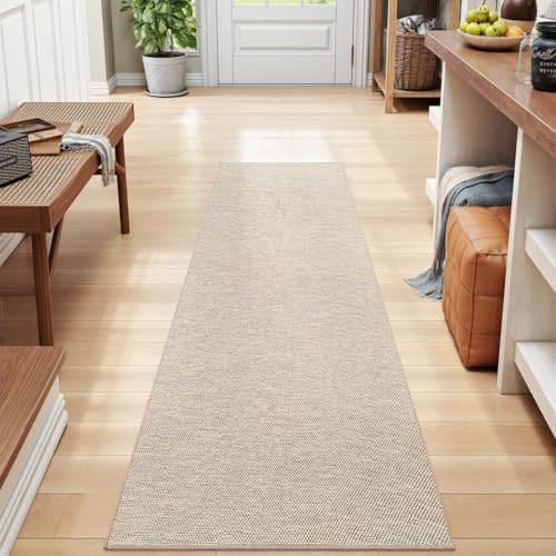Alfombra pasillo 43 x 150 cm DEXI beige lavable y antideslizante para cocina y comedor 2