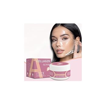 Collagen Wrapping Peel Off Facial Mask for Elasticity & Hydration Hydrolyzed Collagen Night Mask, Reduces Fine Lines & Dullness For All Skin Types 1.7 Fl Oz