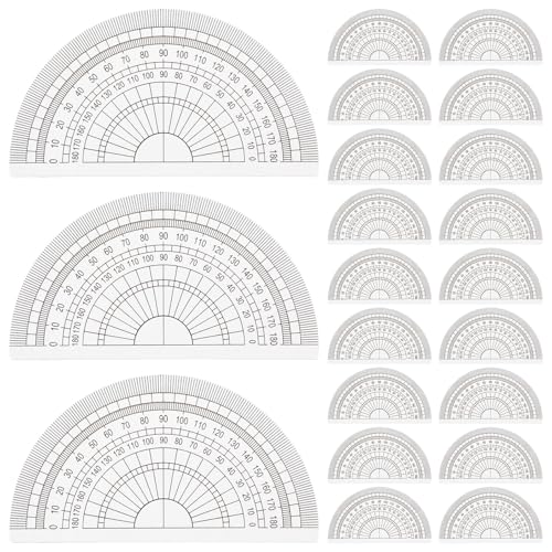 Set 24 pcs transportadores plásticos 180 grados para ángulos miniatura 1