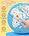 JOWHOL 8'' Illuminated Globe with Animals & Landmarks, Educational World Globe for Kids | Earth Political Map, 360° Spinning Children’s Globes with LED Night Light – STEM Toy Gift for Home & Classroom