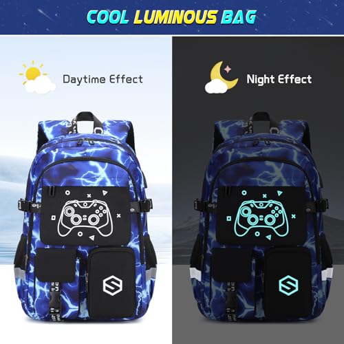 Scothen Boys Backpack, Cool Luminous Kids School Backpacks with Lunch Bag by Scothen - Used condition - Image 3