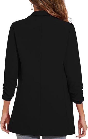 Womens Long Blazer Casual Long Sleeve Jacket Oversized One Button Coat Formal Suit