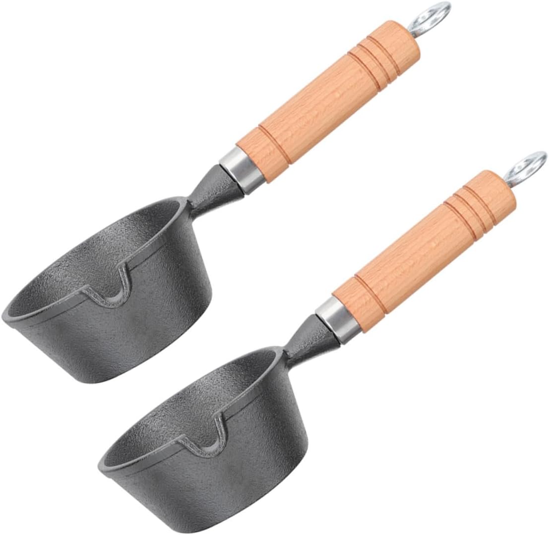 Luxshiny 2pcs Small Iron Melting Pot Pots for Butter and Candles Efficient Heat Conductivity for Home and Bakeries