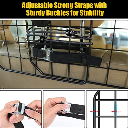 Gtongoko Dog Car Barriers For Suvs, Vehicles, Cars, & Trucks, Adjustable Heavy-Duty Wire Mesh Pet Suv Barriers Universal-Fit, Car Accessories Safety Travel, 2 Elastic Ropes Included #TOP5