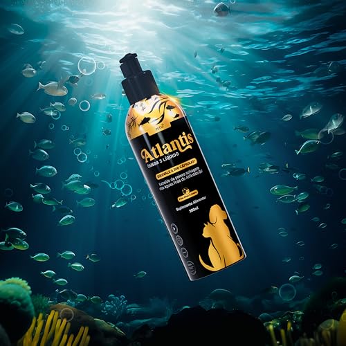 Atlantis | Ômega 3 Líquido para Cães e Gatos | Pele, Pelos e Saúde do Coração | 300ml | Mix de Peixe