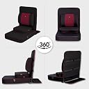 Friends of Meditation Extra Large Meditation Chair and Yoga Chair w Back Support Cushion and Meditation Block | Yoga Chair for Adults | Premium Floor Chair | Portable | Black, Seat Size: 24x22 in gallery image
