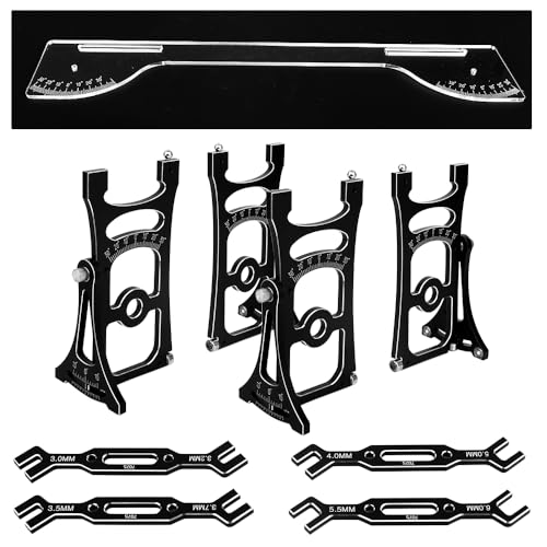 Pothyes Hobby Details RC Aluminum Alloy Off Road Buggy Chassis Setup System Set Adjustment Ruler for Traxxas Arrma losi 1/8 1/7 Rally Short Truck Electric Off-Road Car