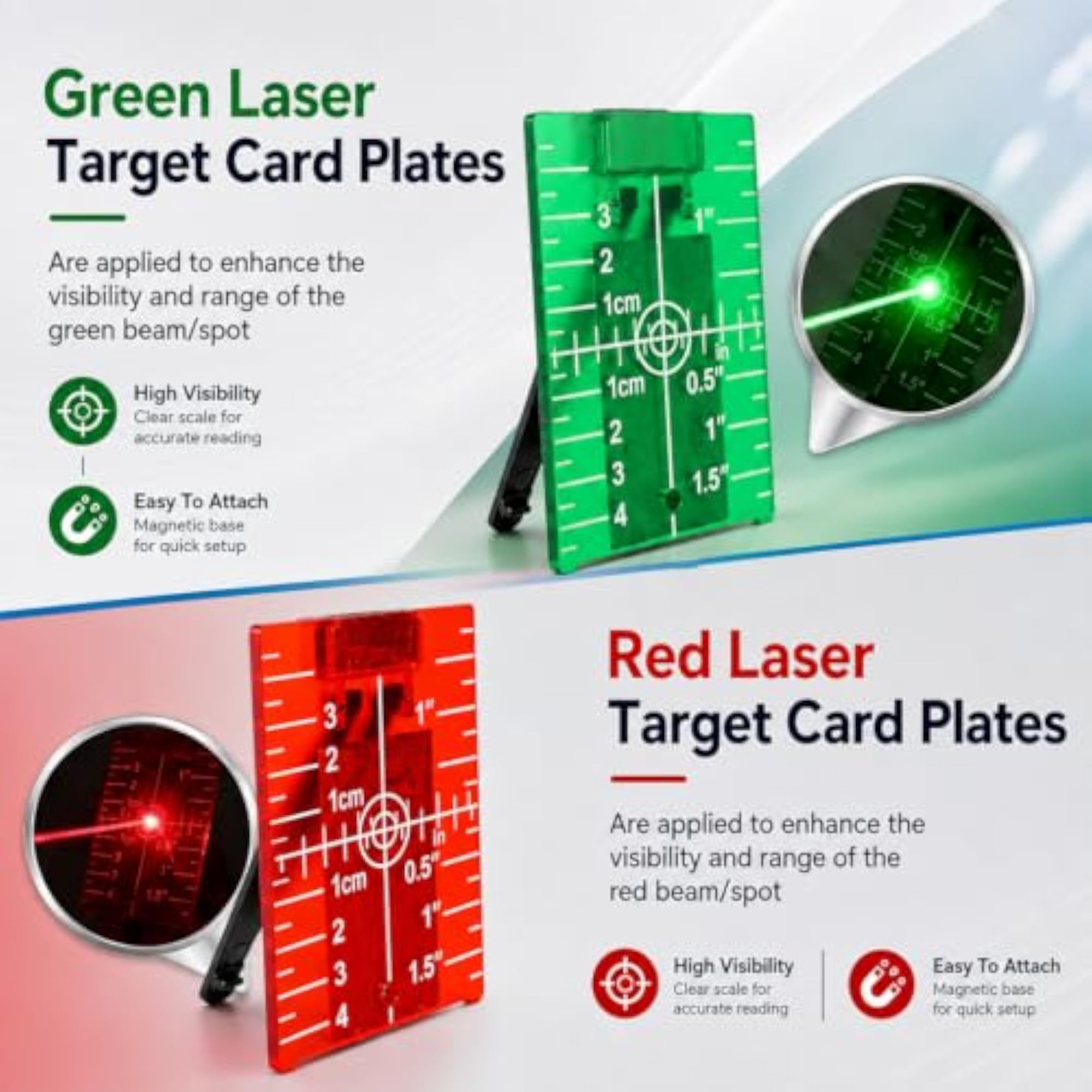 2 Pieces Laser Target Cards with Stand for Precision Shooting