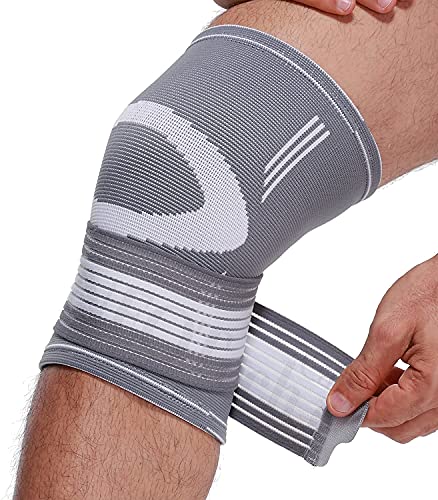 Elbow/Ankle/Knee Support Brace, Breathable Neoprene Sleeve, Adjustable for Basketball Football Mountaineering Sports (Knee Brace, L)