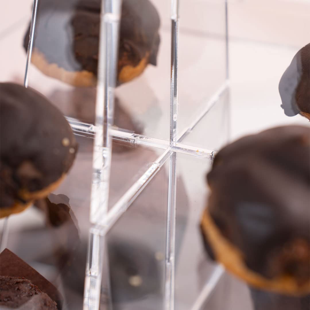 Danieli | Alzatina a 5 Piani per Dolci | Alzata in Acrilico Trasparente Cinque Piani Rotondi o Quadrati. | Alzatine a Piani Porta Frutta e fingerfood. 5 Livelli (Quadrata)