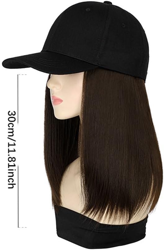 Wig Cap Hat Wig Women's Detachable Fashionable Breathable Peaked Cap Women's Hairstyle Adjustable Detachable Wig Cap Hair Extension Cap(A)