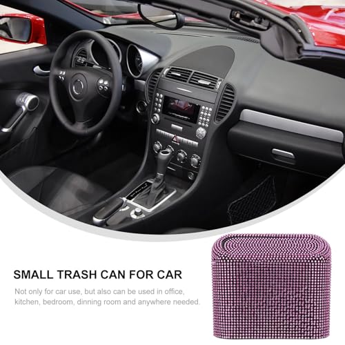 Cubo de basura rosa para coche y cocina en plastico mini 3