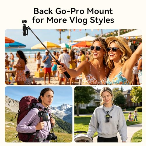 AMAZEAR Magnetische Halterung für DJI Osmo Pocket 4/3, Pocket4 Zubehör Erweiterungsadapter, Osmo Pocket 4/3 Magnetic Mount für Schreibtische, vertikale Oberflächen, Creator Combo, Schwarz
