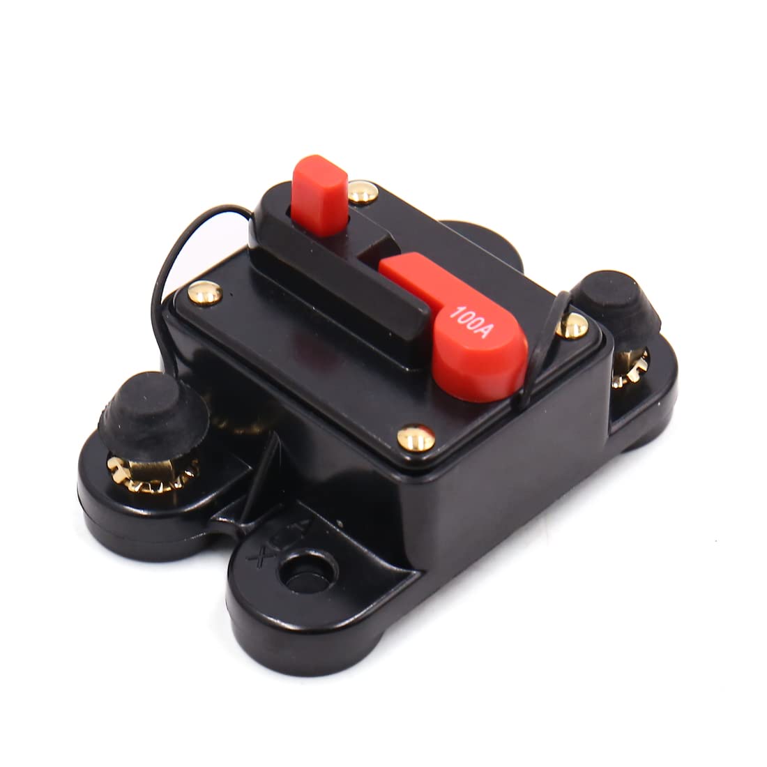 IEUMJNAT 100A Manual Reset Inline Circuit Breaker Fuse for Auto Car Stereo Audio Protection