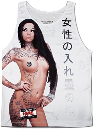 CHAQUETERO Lady Tattoo Cat Tank Top Ink Clubwear Sleeveless Men Muscle Shirt 2XL