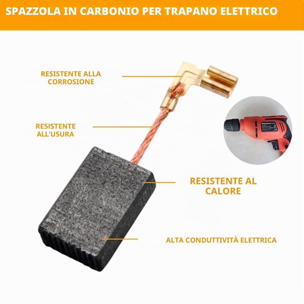 Spazzole di carbone di ricambio per smerigliatrice angolare, carboncini per il motore, 10 pezzi, modello numero CB325
