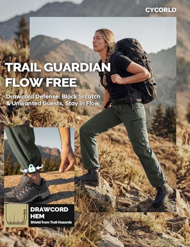 Image of Cycorld Women's-Hiking-Pants-Convertible Quick-Dry-Stretch-Lightweight Zip-Off Outdoor Pants with 5 Deep Pockets