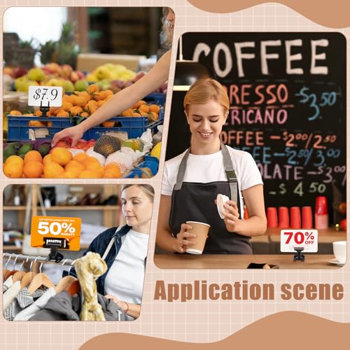 INTERWARM 50 Stück Metall Pop Clip Schildständerhalter Preisschildhalter Für Brotläden Werbeclips Für Einzelhandelskarten Werbedisplays Lagerhallen (Schwarz)