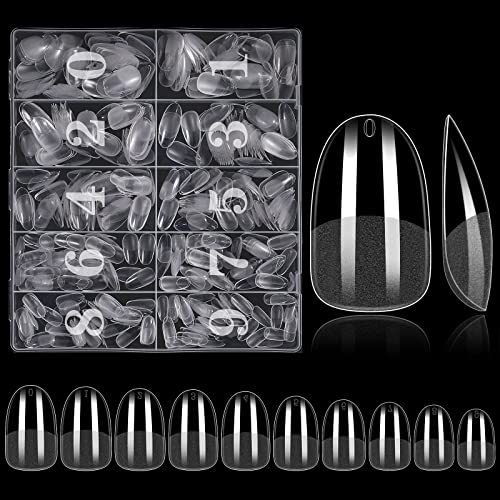 Clear Oval Fake Nails - Ecbasket Pre Etched Clear Full Nail Tips 500Pcs Short Oval Fake Nails Full Cover Short Nail Tips Oval False Nails For Nail Salon And Home Diy Nail Art, 10 Sizes #TOP25