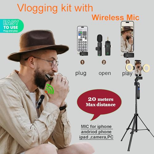 Kit vlogging iPhone Android GoPro con trípode automático y control remoto 4