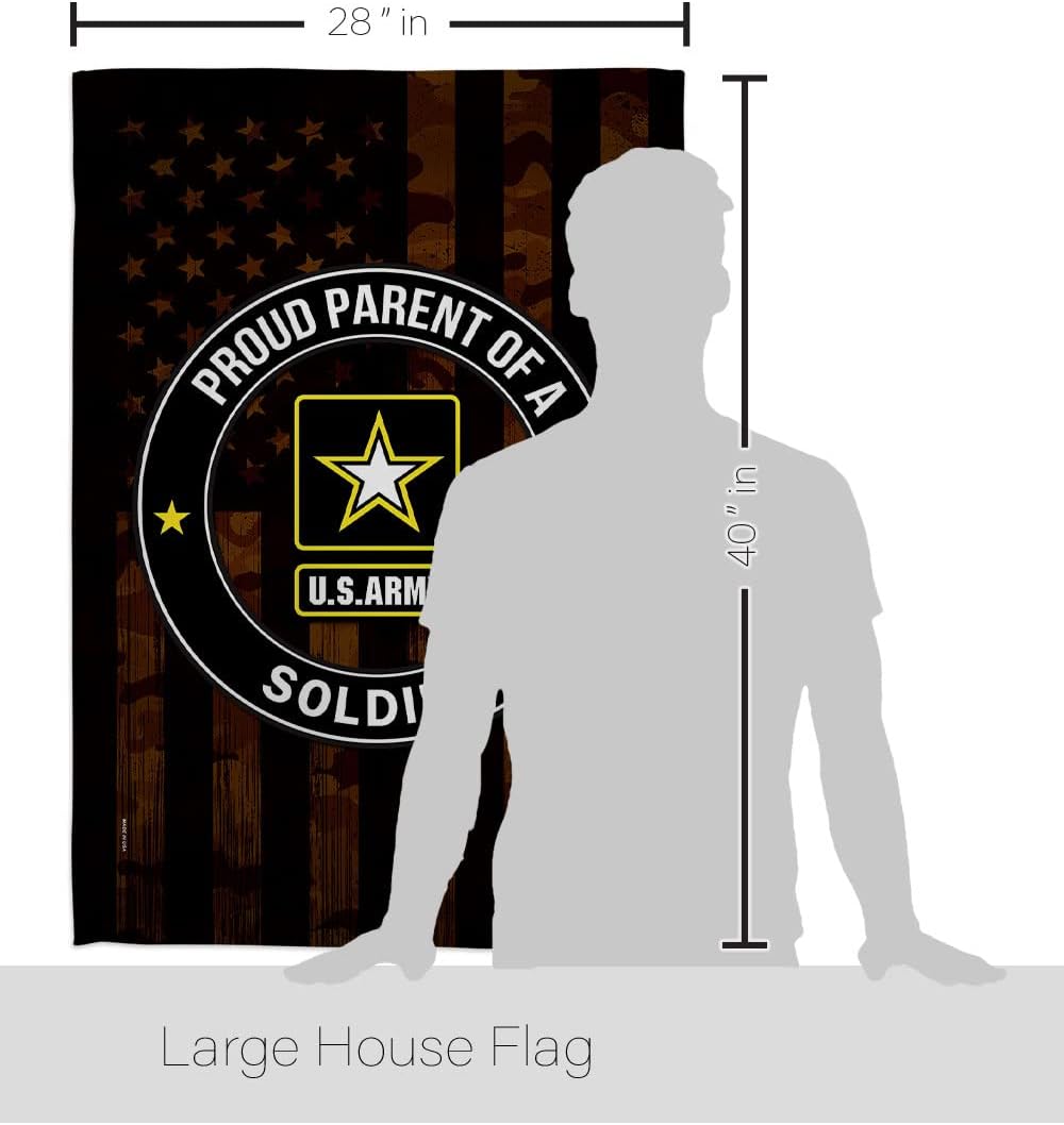 US MILITARY Proud Parent Army House Flag Armed Forces Rangers United State American Military Veteran Retire Official Decoration Banner Small Garden Yard Gift Double-Sided, Made in USA