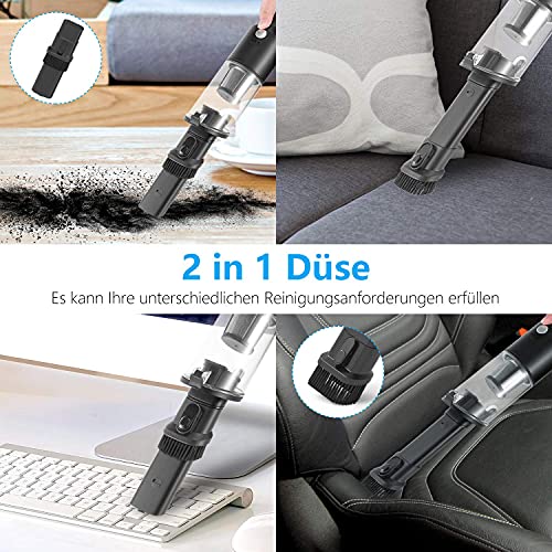 Handstaubsauger, Tragbar Autostaubsauger Akkustaubsauger Wiederaufladbar, Trocken Kabellos Handsauger Klein & Mini… - Image 6