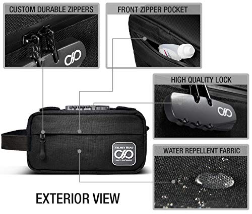 Helmet Head Compact Smell Proof Bag With Combination Lock + Grinder Card | Water Repellent Small Smell Proof Case Container For Herbs + Smelly Accessories (Black) #TOP3