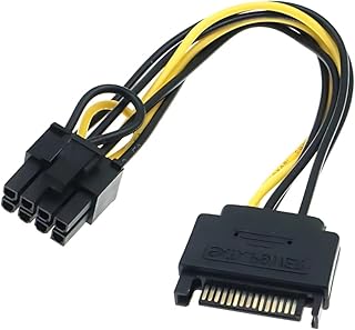 كابل محول طاقة SATA 15-Pin إلى PCIe 6+2 Pin لتوصيل كروت الشاشة