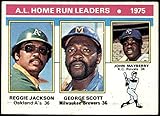 1976 Topps # 194 AL HR Leaders Reggie Jackson/George Scott/John Mayberry Kansas City...