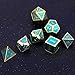 HESTYA Metal Dices Set Polyhedron Dice Compatible with Dungeons and Dragons, Role Playing Math Teaching Table Games Solid Zinc Alloy with Enamel Dice with Storage Bag