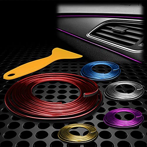 JDMBESTBOY Red 16FT Car Interior Edge Trim Molding Rubber Seal Strip Decoration Guard