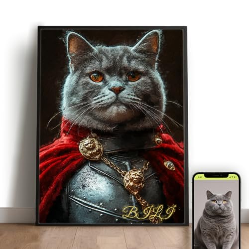 Personalized Pet Portrait from Photo, Custom Royal Dog and Cat