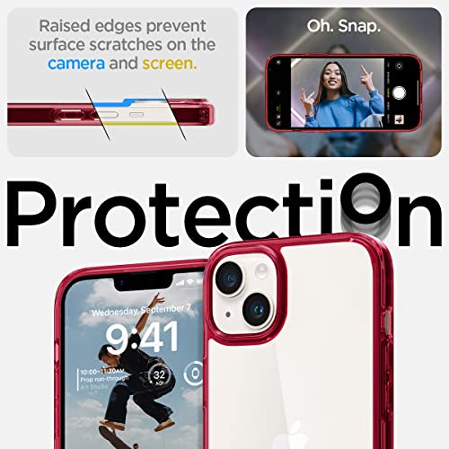 Image of Spigen for iPhone 14 Plus Case, Ultra Hybrid [No Magnet Ring][Anti-Yellowing] - Red Crystal
