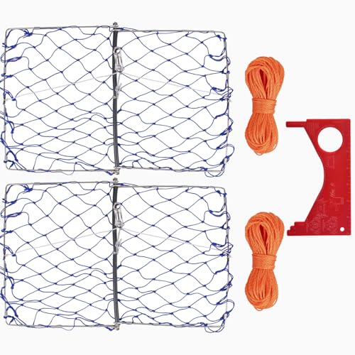 A1FISHER Castable Crab Trap Kit Foldable Crab Snare Net for Crabbing Rect 2