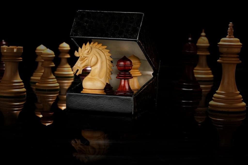 Ferocious Elite Series Chess Pieces in Bud Rosewood/Boxwood - 4.45" King