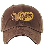 Cracker Barrel Vintage Dad Hat Distressed Cap (Brown)