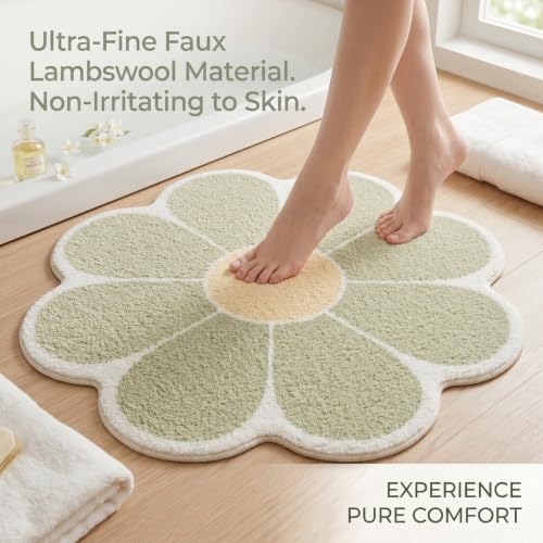Tapis de bain absorbant et antidérapant en forme de fleur