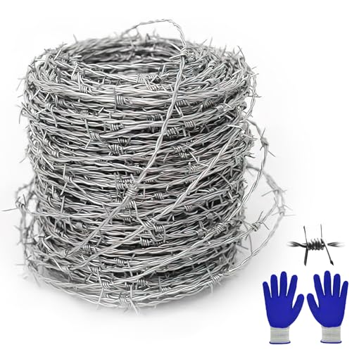 Alambre de púas de 1,6 mm x 10 m, 4 puntos de alambre de púas, fuerte y flexible para balcón, jardín o artesanía, 10 metros de bate de béisbol o artesanía