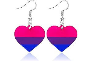 LGBT Rainbow Pride Earrings, Love Bisexual Jewelry for Women