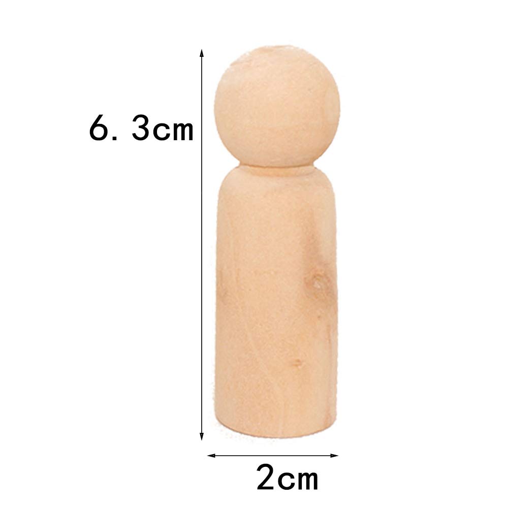 LUUFAN 20 stuks houten poppen, 65 mm, onvoltooide houten vrouwelijke mannelijke effen blanco