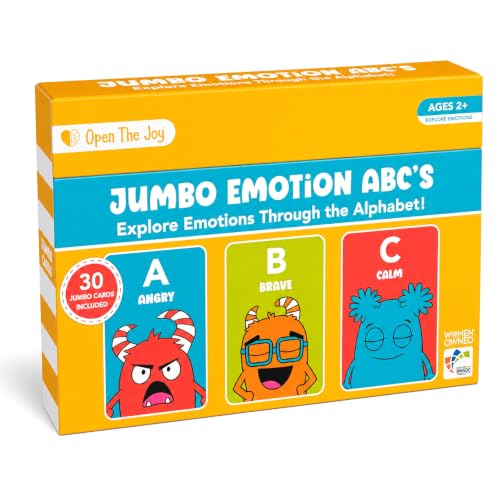 Open The Joy Jumbo ABC Emotion Cards, SEL Flashcards for Kids Ages 3+