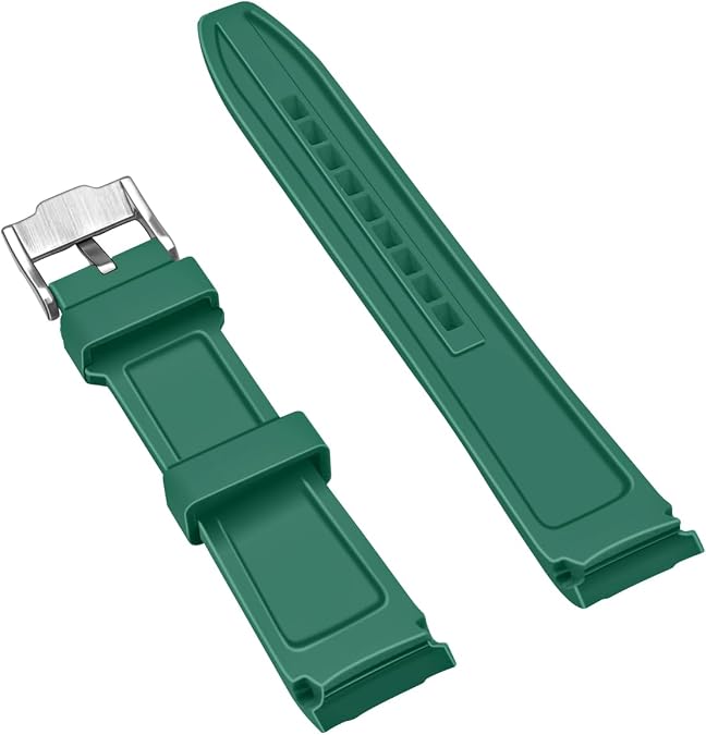 Juntan Curved Ends Silicone Watch Band 20mm 22mm Universal Soft Rubber Sport Replacement Watch Straps for Moonswatch Multiple Colors Watch Bands Men Women