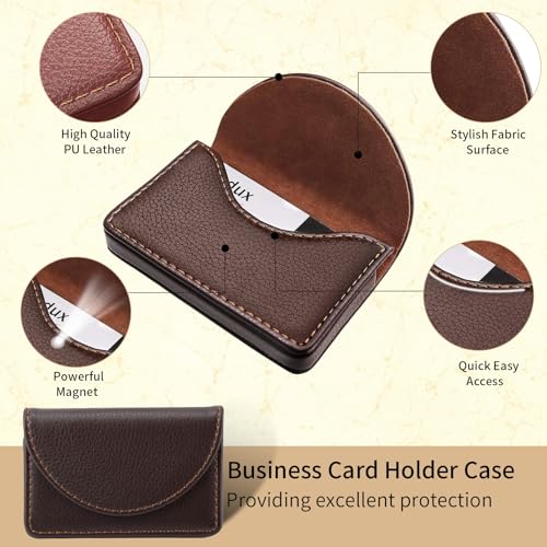 Jerliflyer Pocket Business Card Holder, Business Card Holder Pocket with Magnetic Shut Business Card Pocket Holder for Men or Women2