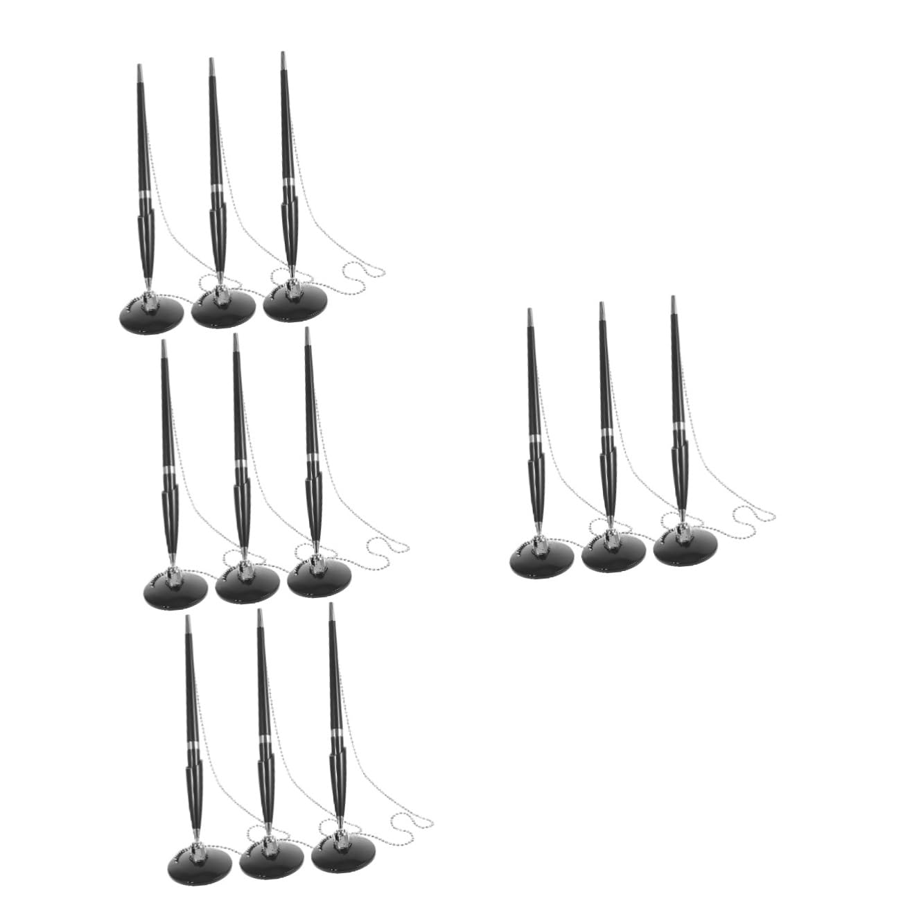DOITOOL 12 Stück Teiliges Schreibtisch Kugelschreiber mit Kette Ergonomischer Business Kugelschreiber für Büro Hotel und Empfang Schnelltrocknende Rutschfestes Design Langlebiger