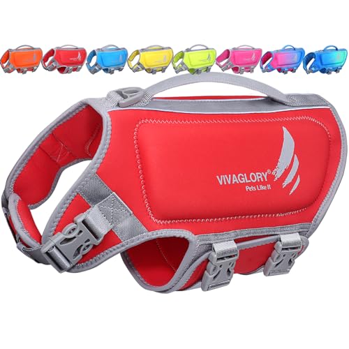 VIVAGLORY Hunde Schwimmweste High Buoyancy Hundeschwimmweste | Rettungswesten Hunde-Schwimmweste Schwimmweste zum Schwimmen, Auftrieb & Verstellbar for Hund
