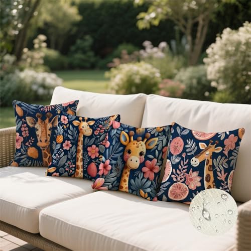 Housse de coussin 50x50 rose bleu g-909 imperméable de finition supérieure